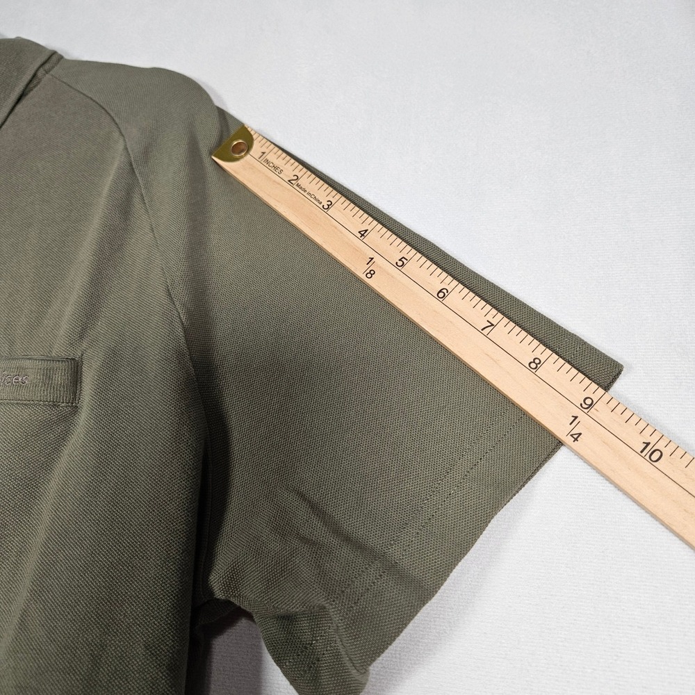 Outdoor Voices Polo Shirt Mens L Olive Green Pique Raglan Sleeve Gorpcore Active View 6